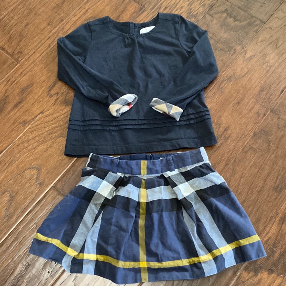 Burberry Childrens Shirt and Skirt. girls 4T